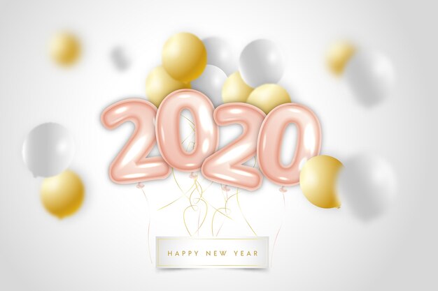 Fondo realista de globos de año nuevo 2020