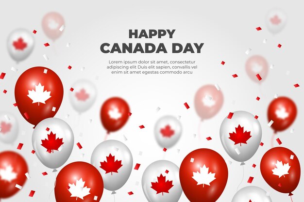 Fondo realista de globos del día de canadá