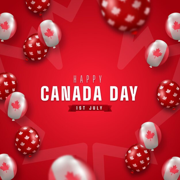 Fondo realista de globos del día de canadá