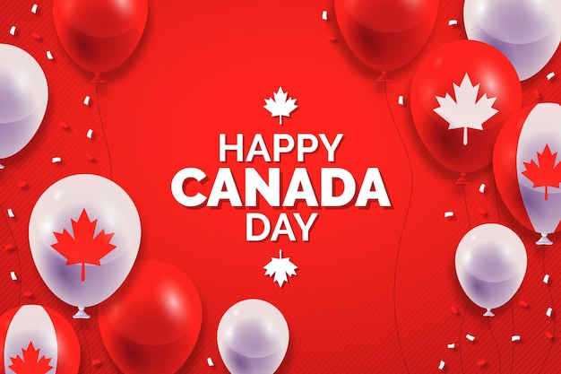 Fondo realista de globos del día de canadá