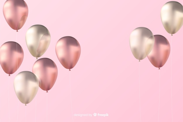 Vector gratuito fondo realista de globos tridimensionales y brillantes