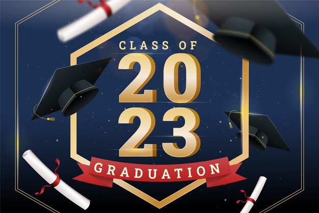 Fondo realista para la graduación de la clase 2023