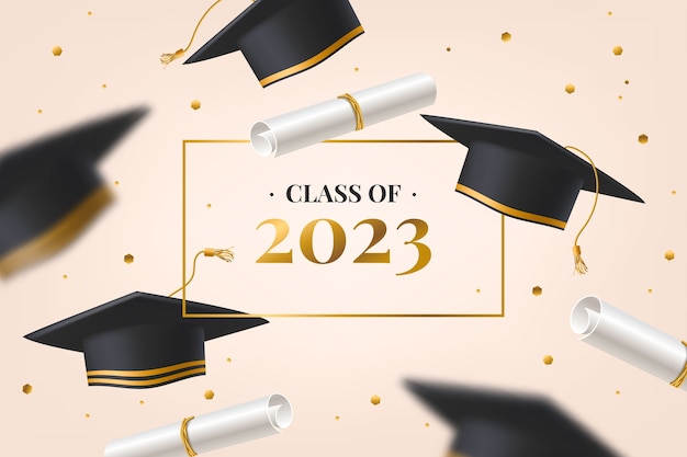 Fondo realista para la graduación de la clase 2023