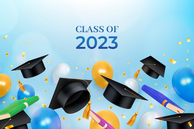 Fondo realista para la graduación de la clase 2023