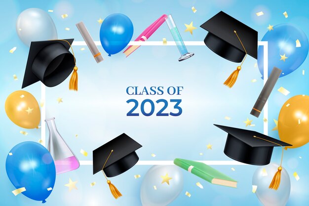 Fondo realista para la graduación de la clase 2023