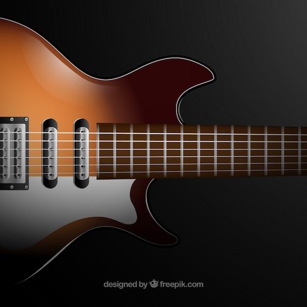 Vector gratuito fondo realista de guitarra eléctrica