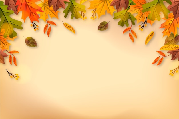 Fondo realista de hojas de otoño