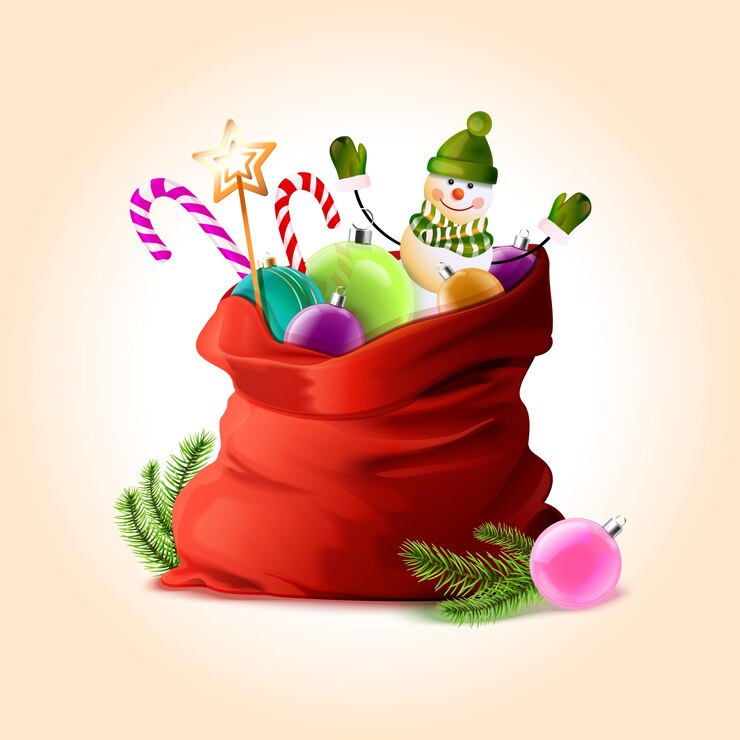 Vector gratuito fondo realista de juguetes de navidad