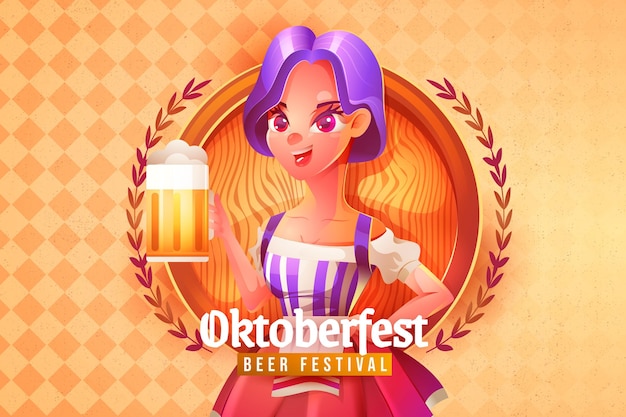 Vector gratuito fondo realista de oktoberfest