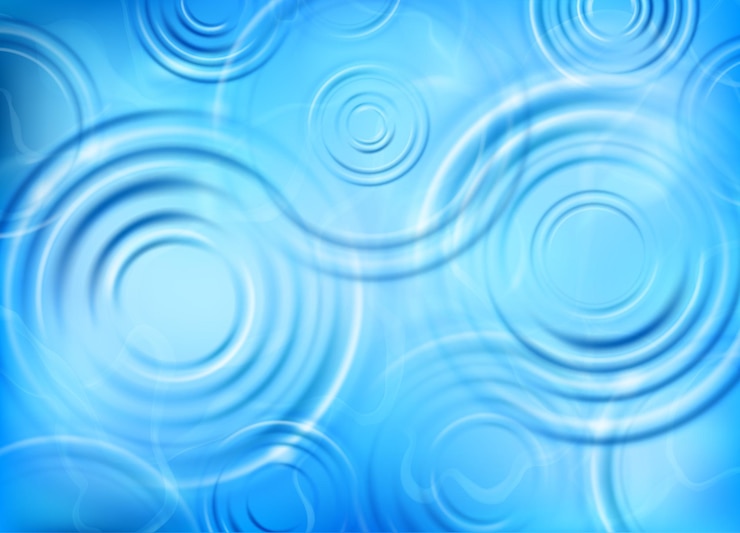 Vector gratuito fondo realista de ondulación de agua con círculo de agua clara