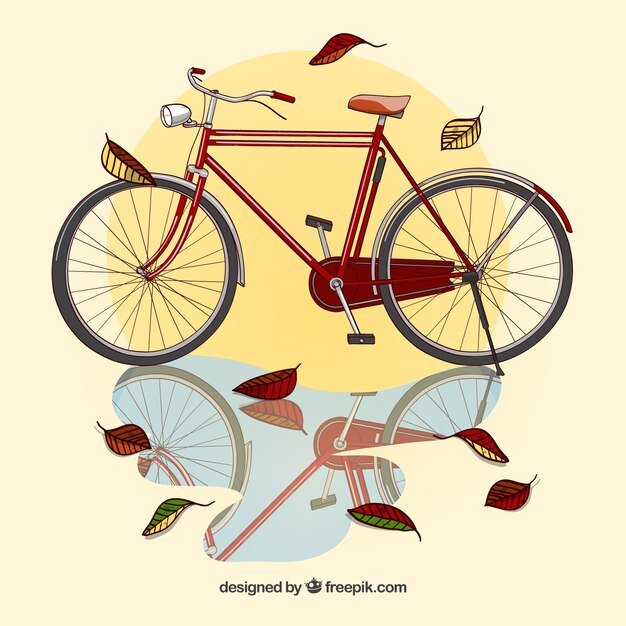 Fondo realista de otoño con bici