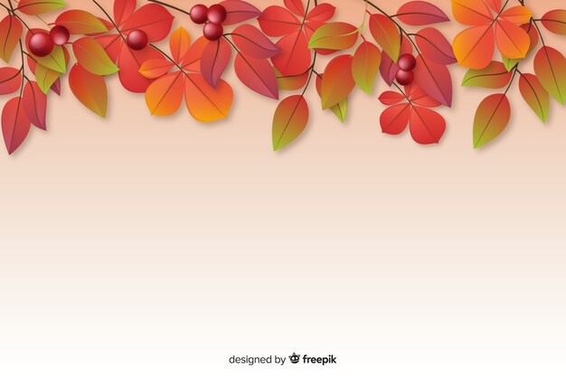 Fondo realista de otoño con hojas
