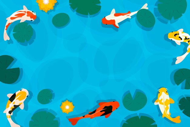 Fondo realista de peces koi