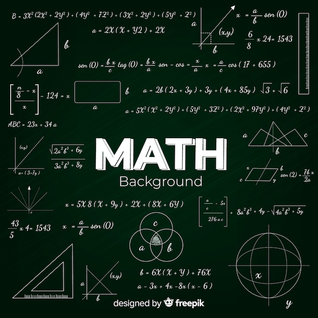 Vector gratuito fondo realista pizarra matemáticas