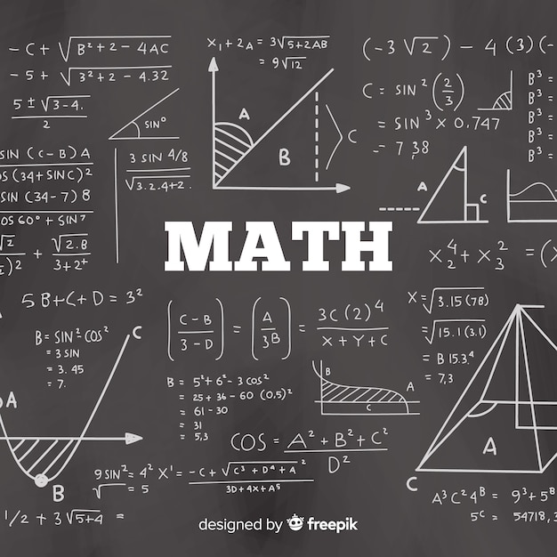 Vector gratuito fondo realista pizarra matemáticas