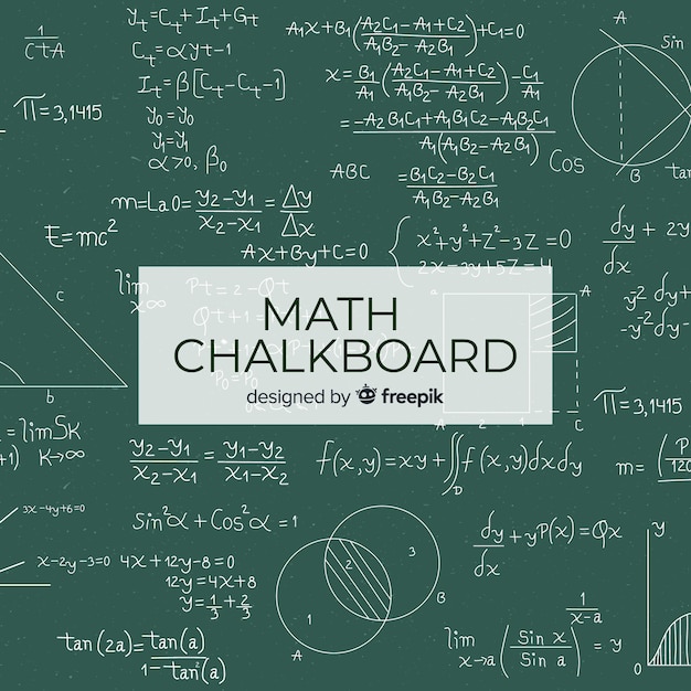 Vector gratuito fondo realista pizarra matemáticas