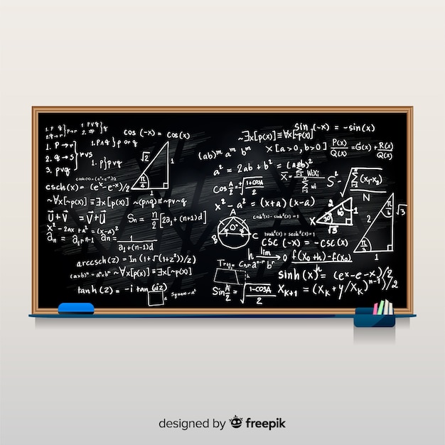 Fondo realista pizarra matemáticas