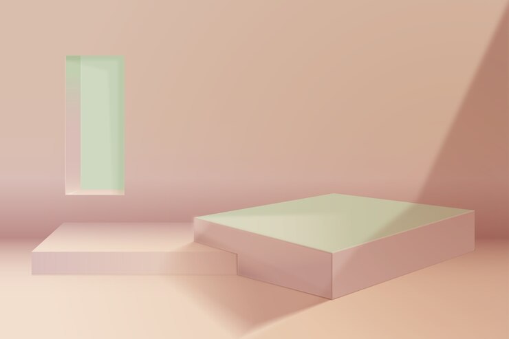 Vector gratuito fondo realista del podio en color pastel beige