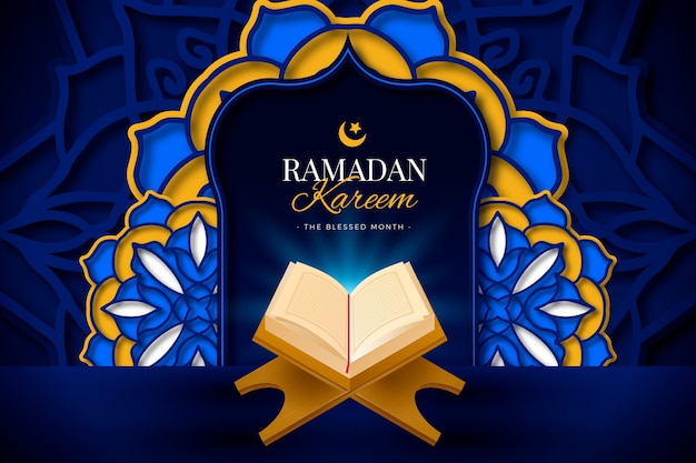 Vector gratuito fondo realista de ramadan kareem