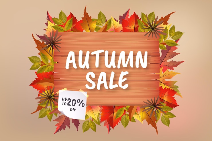 Vector gratuito fondo realista de rebajas de otoño