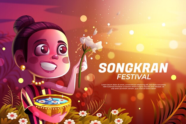 Fondo realista de songkran