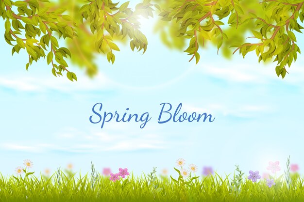 Fondo realista para la temporada de primavera