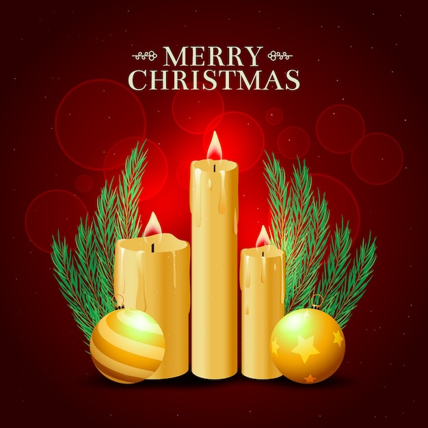 El fondo realista de las velas de Navidad
