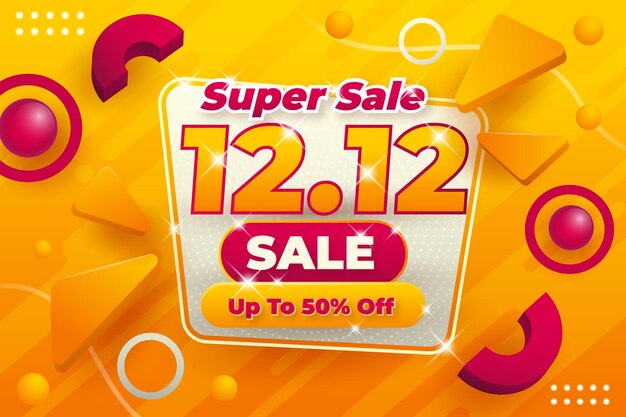 Fondo realista de venta 1212 para publicidad y promoción.