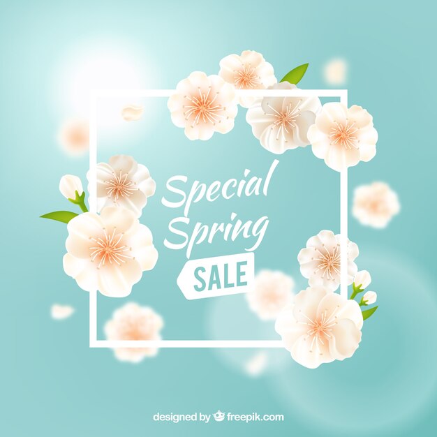 Fondo realista de las ventas de primavera