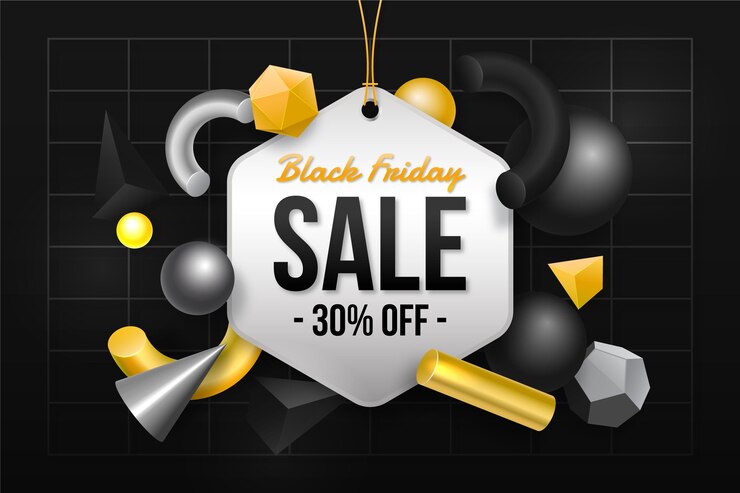 Vector gratuito fondo realista de viernes negro 3d