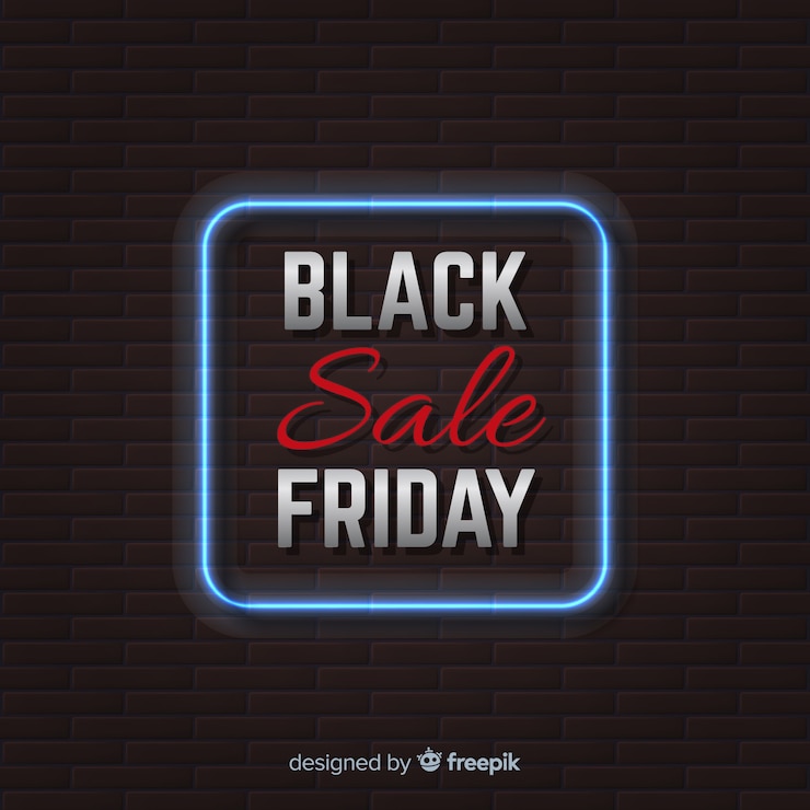 Vector gratuito fondo de rebajas de black friday en neón