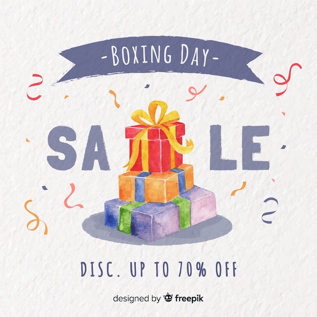 Vector gratuito fondo de rebajas boing day en acuarela