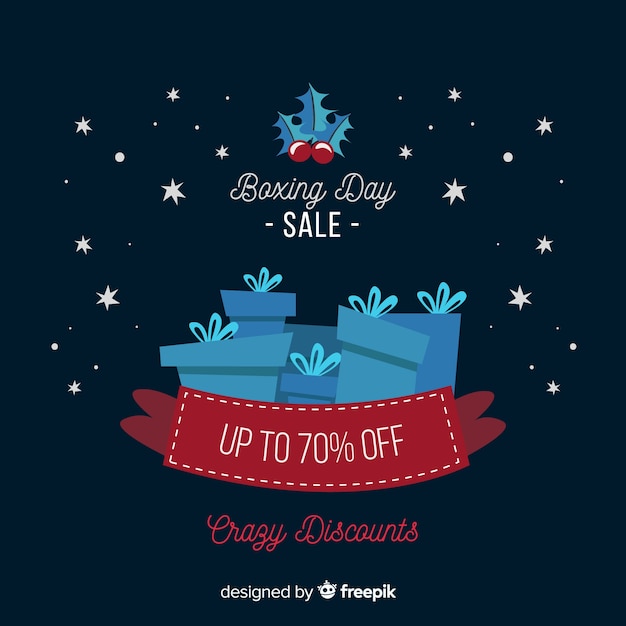 Vector gratuito fondo de rebajas boxing day dibujado a mano