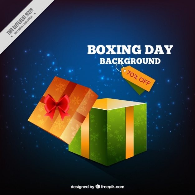 Vector gratuito fondo de rebajas del boxing day en estilo realista