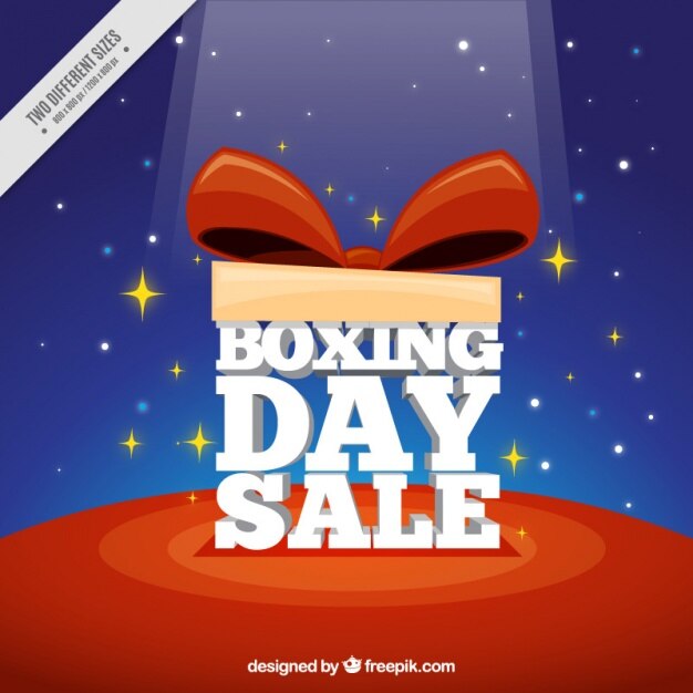 Vector gratuito fondo de rebajas del boxing day con lazo rojo