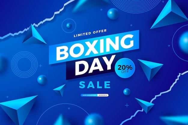 Vector gratuito fondo de rebajas de boxing day realista