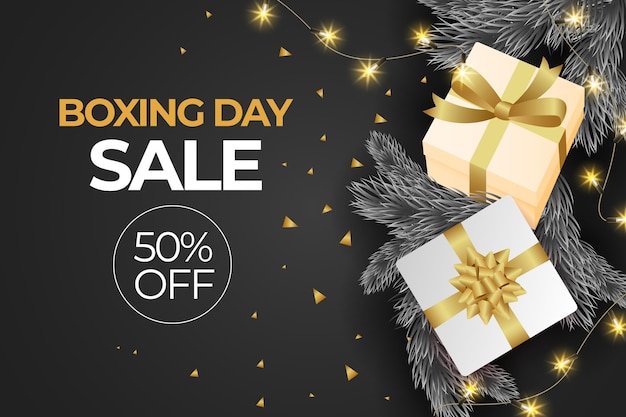 Fondo de rebajas de boxing day realista