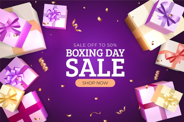 Fondo de rebajas de boxing day realista