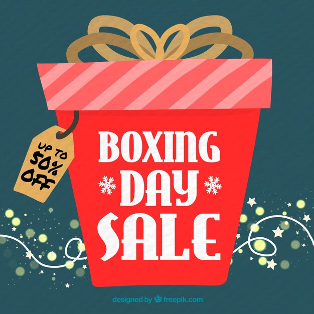 Vector gratuito fondo de rebajas de boxing day