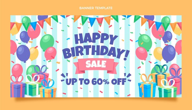 Fondo de rebajas de cumpleaños mínimo plano