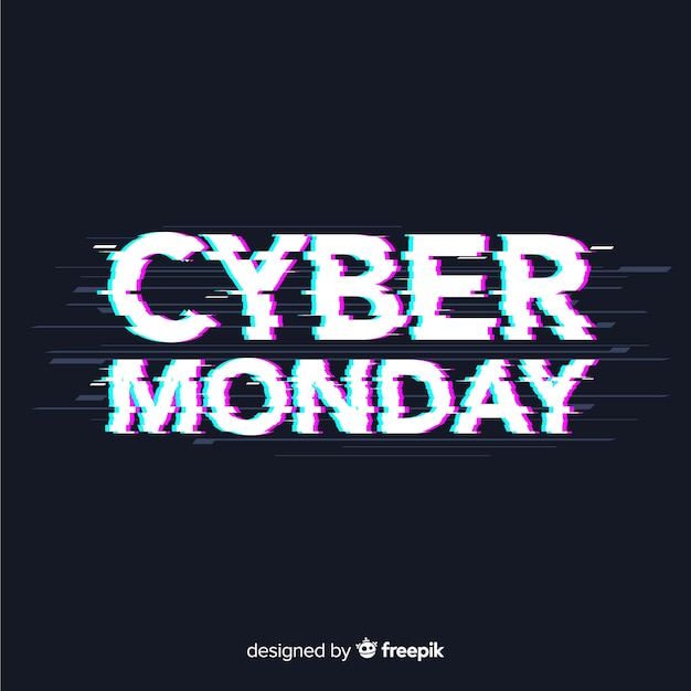 Fondo de rebajas  de cyber monday con efecto glitch