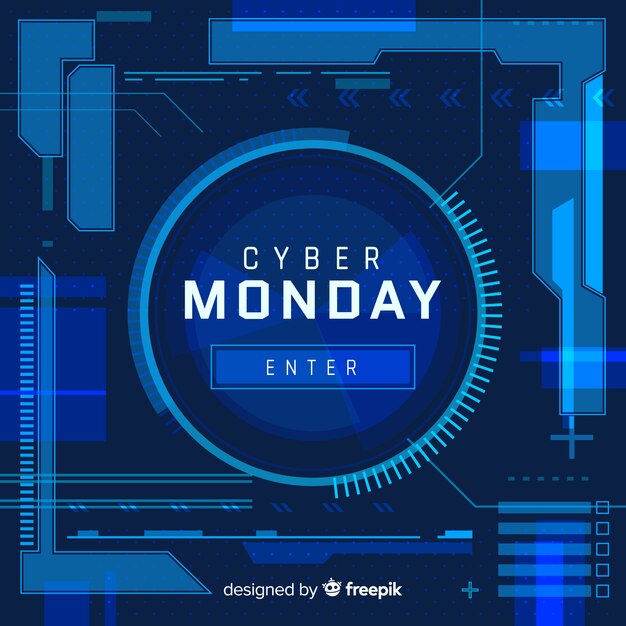 Fondo rebajas de cyber monday en estilo neón