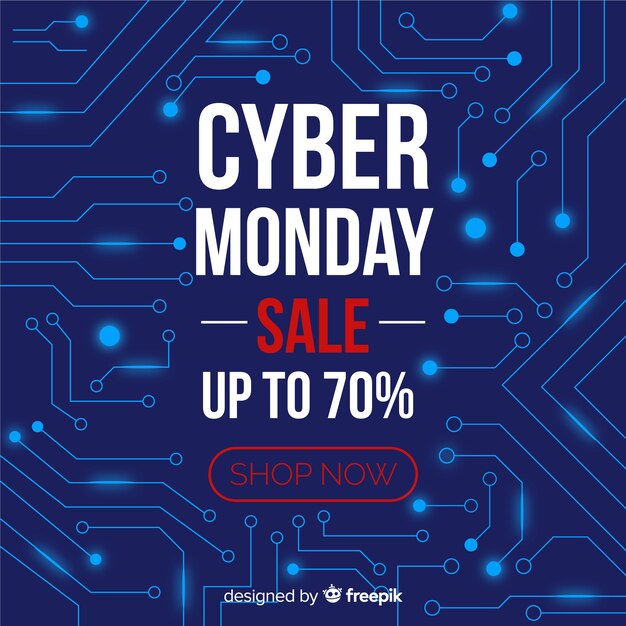 Fondo rebajas de cyber monday en estilo neón