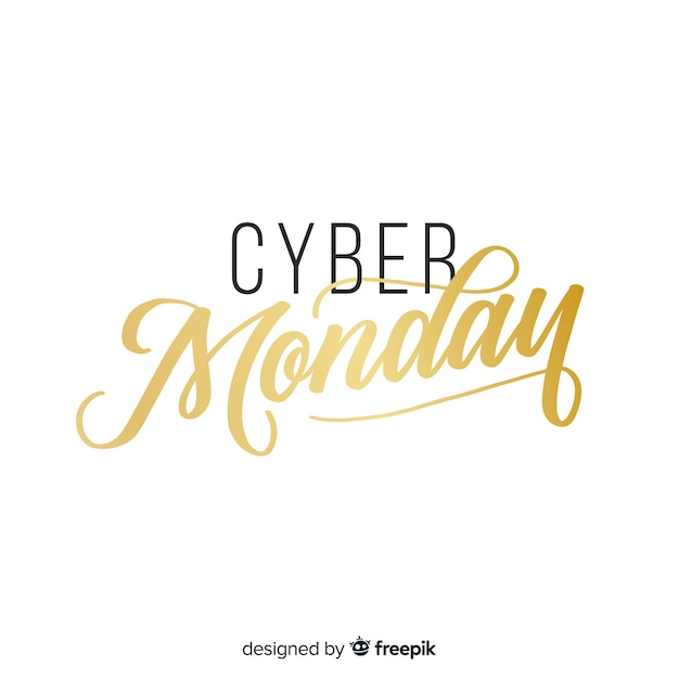 Fondo de rebajas de cyber monday con lettering