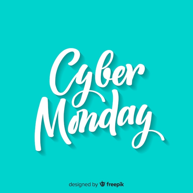 Fondo de rebajas de cyber monday con lettering