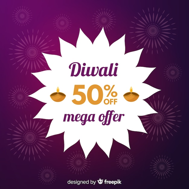 Vector gratuito fondo de rebajas de diwali