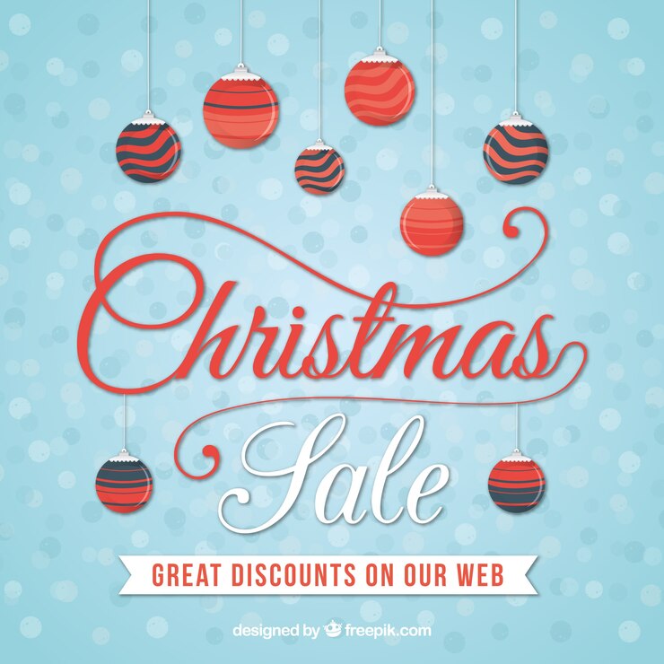 Vector gratuito fondo de rebajas de navidad en estilo retro