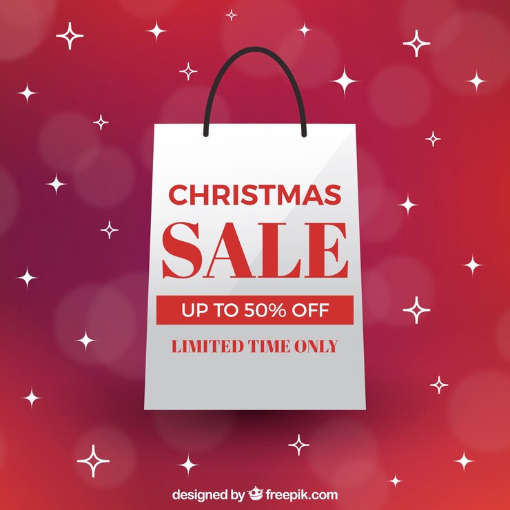 Vector gratuito fondo de rebajas de navidad en estilo retro