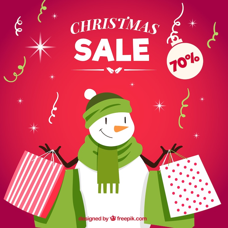Vector gratuito fondo de rebajas de navidad