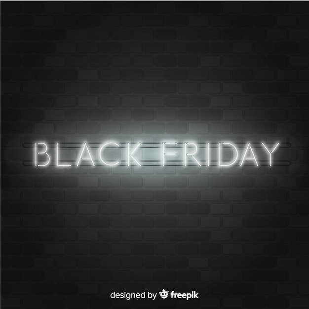 Vector gratuito fondo de rebajas neón de black friday